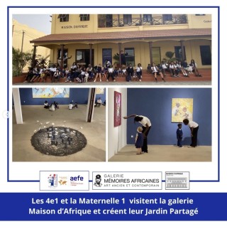 Les 5e et 4e médiateurs des maternelles pour l'exposition Jardin partagé à la Maison d'Afrique
