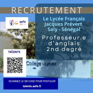 Offre d'emploi : Professeur.e d'anglais 2nd degré