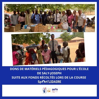 Remise des dons de la course SpOrt'LIDAIRE :  Solidarité & Coopération scolaire à Saly-Joseph 🏫💙