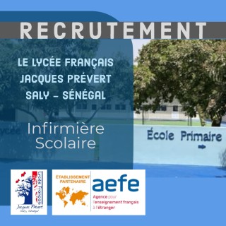 Offre d'emploi - poste vacant :  Infirmière Scolaire